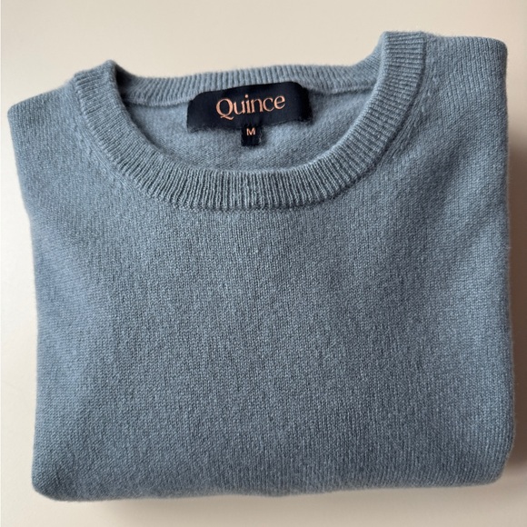 Quince 100% Mongolian Cashmere Crewneck Sweater - Dusty Blue - Size M - Picture 14 of 16